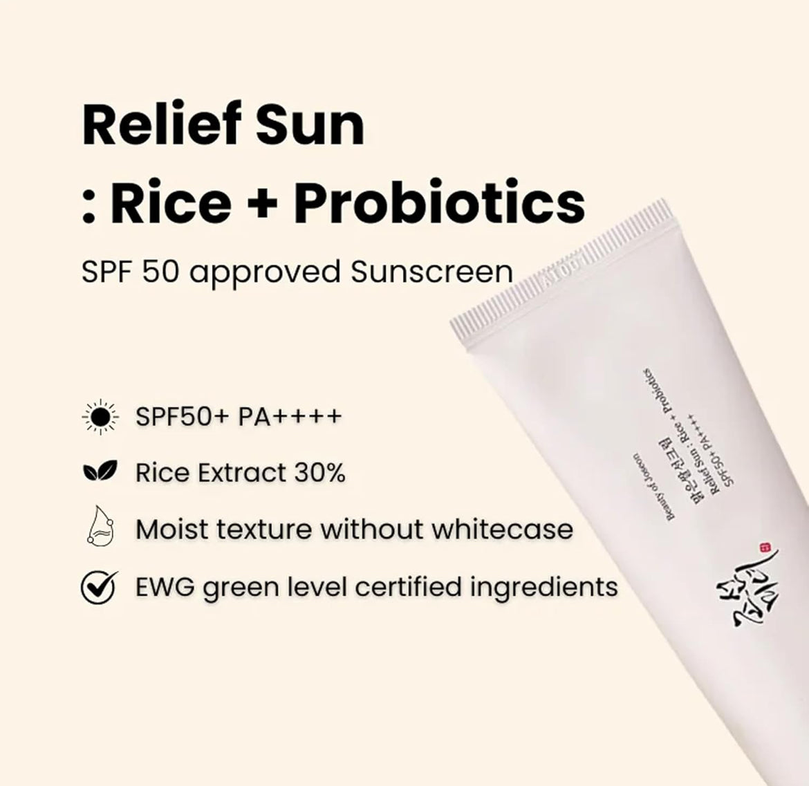 Beauty of Joseon Relief Sun: Rice + Probiotics SPF50+ PA++++ 50 ml