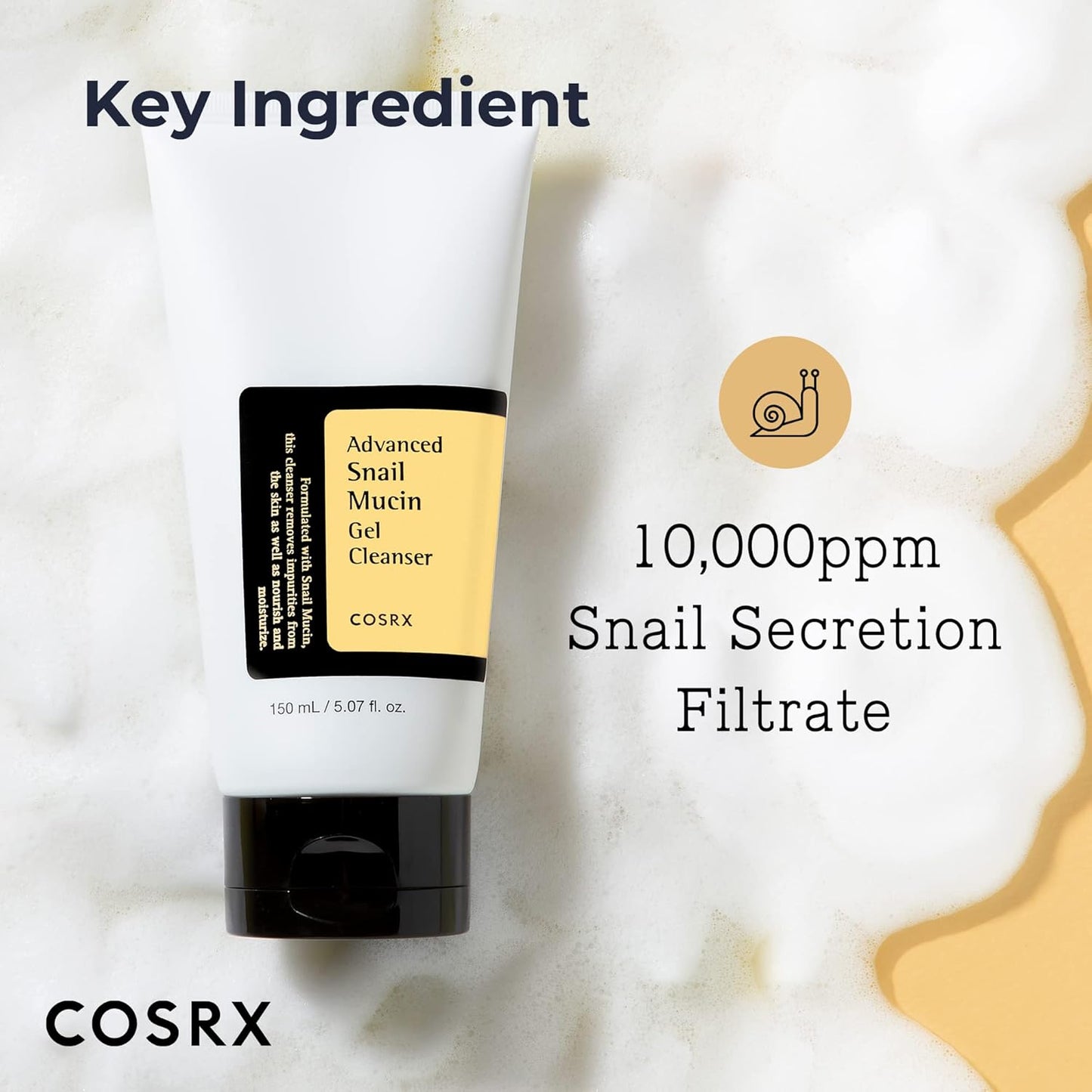 COSRX – Advanced Snail Mucin Gel Limpiador Facial 150 ml | Limpieza suave con mucina de caracol