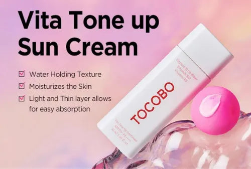 Tocobo Vita Tone Up Sun Cream SPF50+ PA++++ – Protector solar iluminador coreano (50 ml)