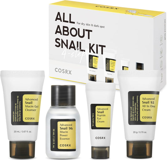 COSRX – All About Snail Kit (4 piezas) | Limpieza, hidratación y reparación intensiva